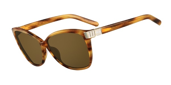 CHLOE CE604S STRIPED BROWN/GOLD MIRROR LENS
