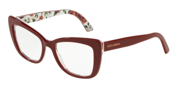DOLCE & GABBANA DG3308 BORDEAUX/ROSE AND PEONY