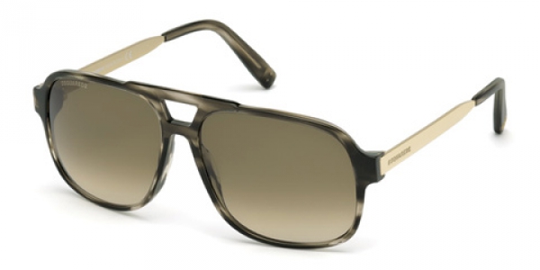 DSQUARED DQ0203 DARK BROWN / OTHER / GREEN GRADIENT