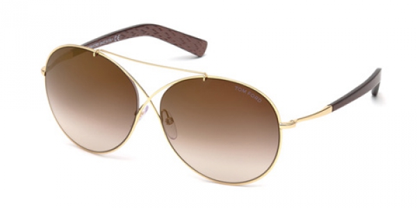 TOM FORD FT0394 IVA SHINY GOLD / BROWN GRADIENT