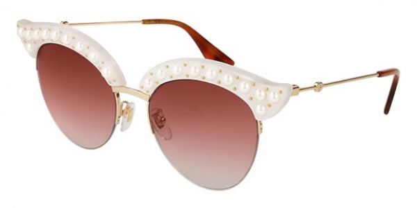 GUCCI GG0212S SHINY PEARLED WHITE + WHITE PEARLS