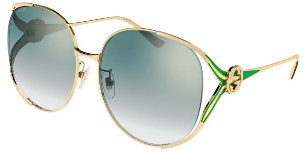 GUCCI GG0225S GOLD-GOLD-GREEN