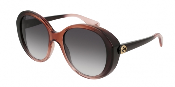 GUCCI GG0368S SHINY TRANSPARENT RUST GRADIENT TO TRANSPARENT NUDE