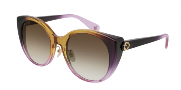 GUCCI GG0369S SHINY TRANSPARENT YELLOW GRADIENT TO TRANSPARENT PINK