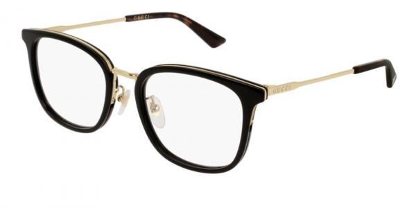 gucci eyeglasses black and gold