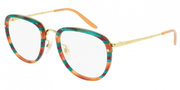 GUCCI GG0675O SHINY HAVANA WITH GREEN MOTHER OF PEARL AND SOLID BORDEAUX WEB/ SHINY ENDURA GOLD