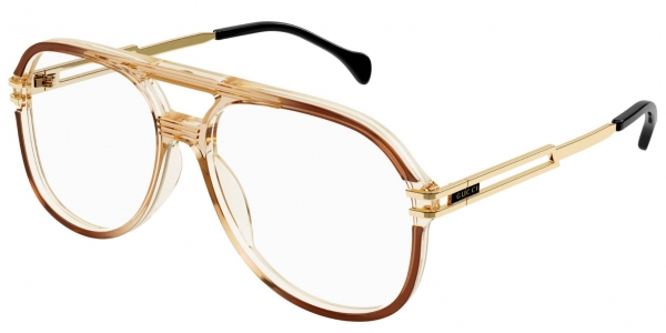 GUCCI GG1106O SHINY GRADIENT TRANSPARENT DARK BROWN TO LIGHT BROWN