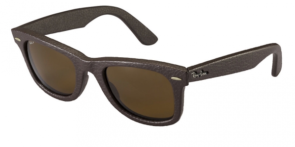 RAY-BAN RB2140QM LEATHER ORIGINAL WAYFARER SPECIAL EDITION BROWN LEATHER BROWN POLARIZED
