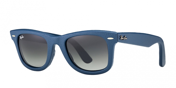 RAY-BAN RB2140QM LEATHER ORIGINAL WAYFARER SPECIAL EDITION USED LEATHER BLUE GRAY GRADIENT