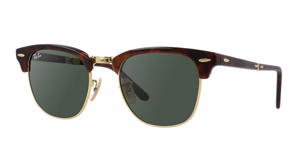 RAY-BAN RB2176 FOLDING CLUBMASTER RED HAVANA CRYSTAL GREEN