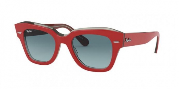 RAY-BAN RB2186 STATE STREET RED ON TRASPARENT GREY