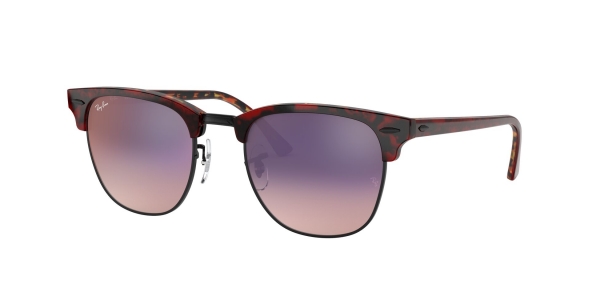 RAY-BAN RB3016 CLUBMASTER TOP TRASP RED ON HAVANA ORANGE