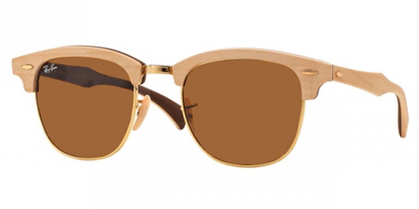 RAY-BAN RB3016M CLUBMASTER WOOD MAPLE RUBBER BROWN