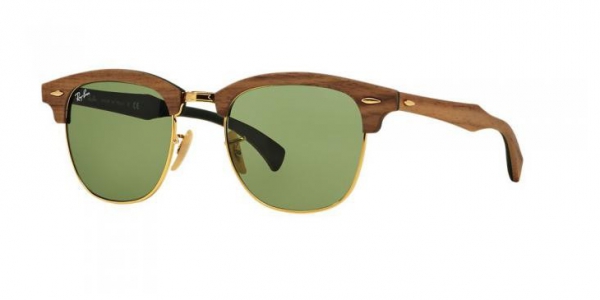 RAY-BAN RB3016M CLUBMASTER WOOD WALNUT RUBBER GREEN