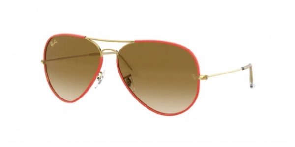 RAY-BAN RB3025JM AVIATOR FULL COLOR RED ON LEGEND GOLD