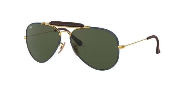 RAY-BAN RB3422Q AVIATOR CRAFT GOLD/BLUE JEANS