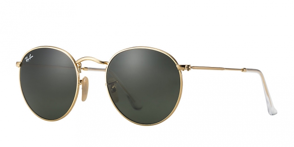RAY-BAN Round Metal RB3447 001 GOLD CRYSTAL GREEN