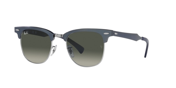 RAY-BAN RB3507 CLUBMASTER ALLUMINIUM BRUSHED BLUE ON SILVER