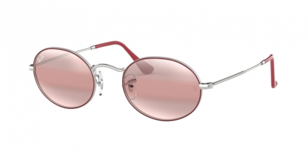 RAY-BAN RB3547 OVAL SILVER ON TOP MATTE BORDEAUX
