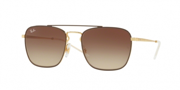 RAY-BAN RB3588 GOLD TOP ON BROWN