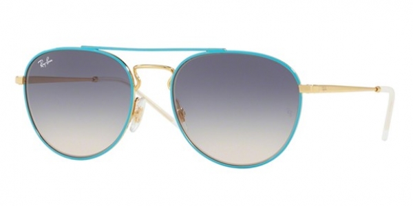 RAY-BAN RB3589 GOLD TOP ON LIGHT BLUE
