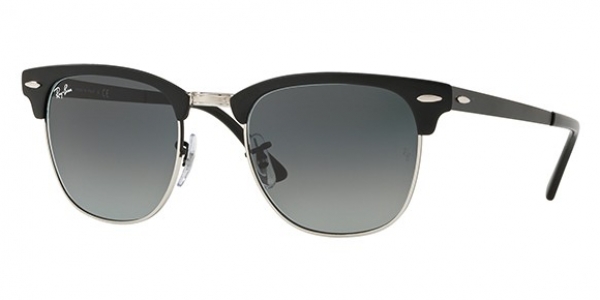 RAY-BAN RB 3716 CLUBMASTER METAL SILVER ON TOP MATTE BLACK