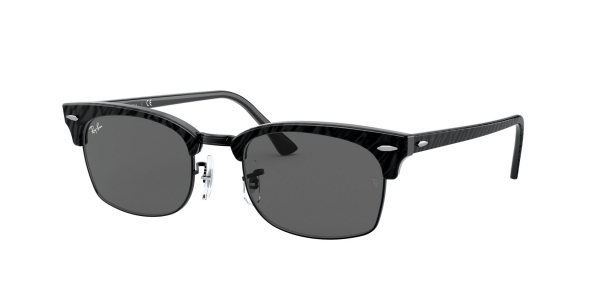 RAY-BAN Clubmaster Square RB3916 1305B1 TOP WRINKLED BLACK ON BLACK