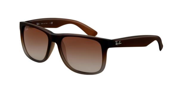 RAY-BAN Justin RB4165 854/7Z RUBBER BROWN ON GREY GREEN GRADIENT
