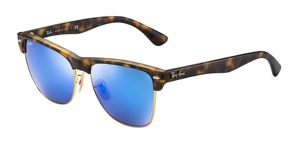 RAY-BAN RB4175 CLUBMASTER OVERSIZED HAVANA BLUE MIRROR