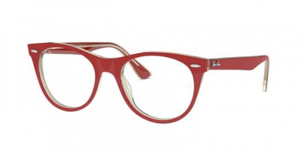 RAY-BAN RX2185V RED ON TOP TRASPARENT GREY