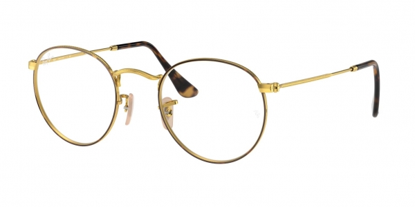 RAY-BAN ROUND METAL RX3447V GOLD ON TOP HAVANA
