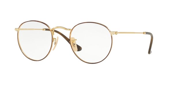 RAY-BAN ROUND METAL RX3447V GOLD ON TOP HAVANA