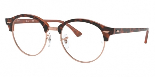 RAY-BAN RX4246V CLUBROUND TOP HAVANA ON BROWN