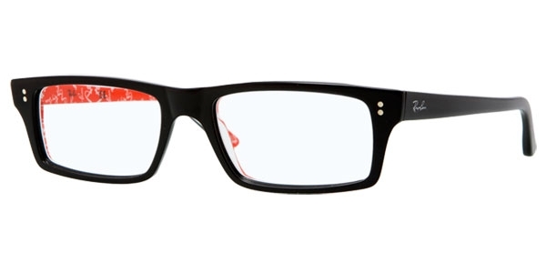 RAY-BAN RX5237 TOP BLACK ON WHITE/RED
