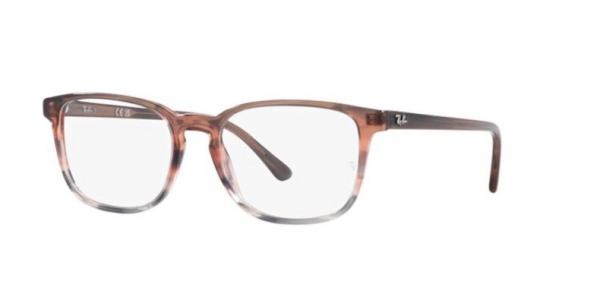 RAY-BAN RX5418 STRIPED BROWN GRADIENT RED