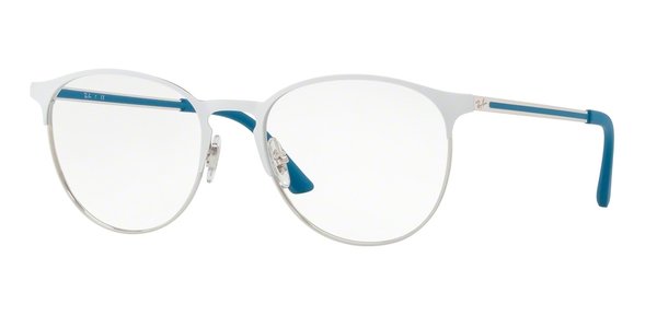 RAY-BAN RX6375 SILVER TOP ON WHITE