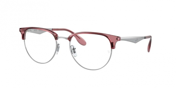 RAY-BAN RX6396 TRANSPARENT RED ON SILVER