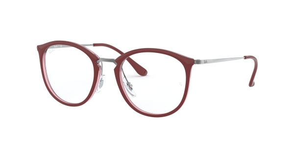 RAY-BAN RX7140 TOP BORDEAUX ON TRASP RED