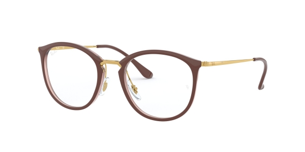 RAY-BAN RX7140 TOP BROWN ON TRASP BROWN